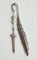 Weapons bookmark -4 with Czech crystal dangle